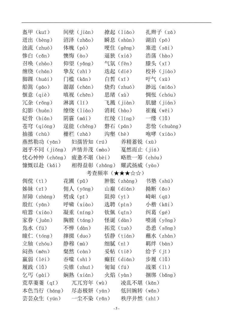 精品系列人教版初中语文易错字词汇总_第5页