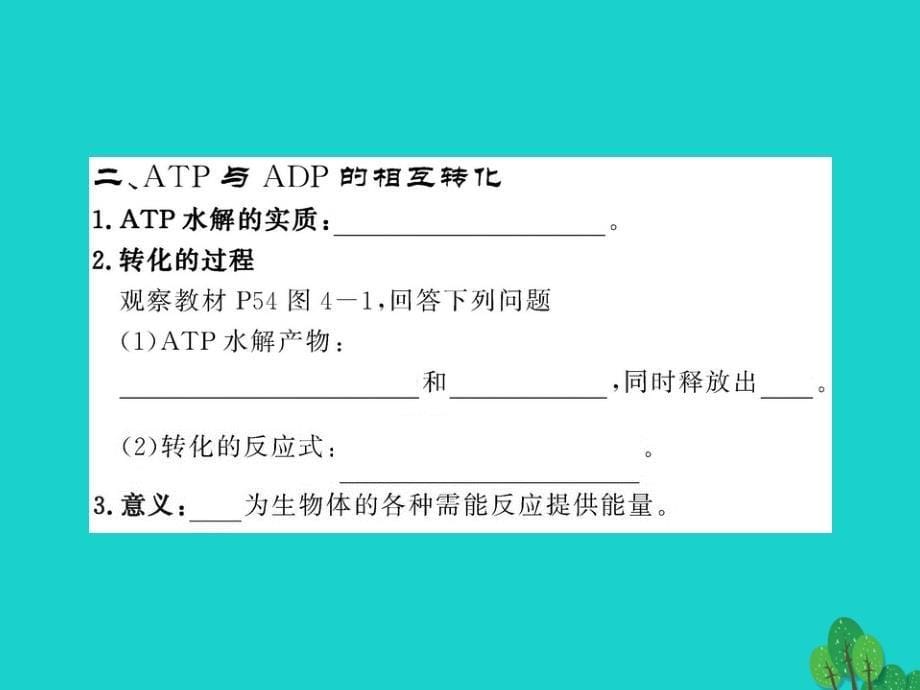 高中生物 第四章 光合作用和细胞呼吸 4.1.1 生命活动的能量“通货”——ATP课件 苏教版必修1_第5页