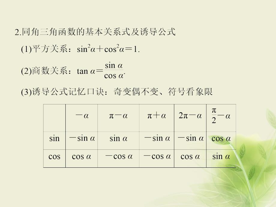 创新设计（全国通用）2017届高考数学二轮复习 考前增分指导三 回扣——回扣教材查缺补漏清除得分障碍 3 三角函数、解三角形、平面向量课件 文_第3页