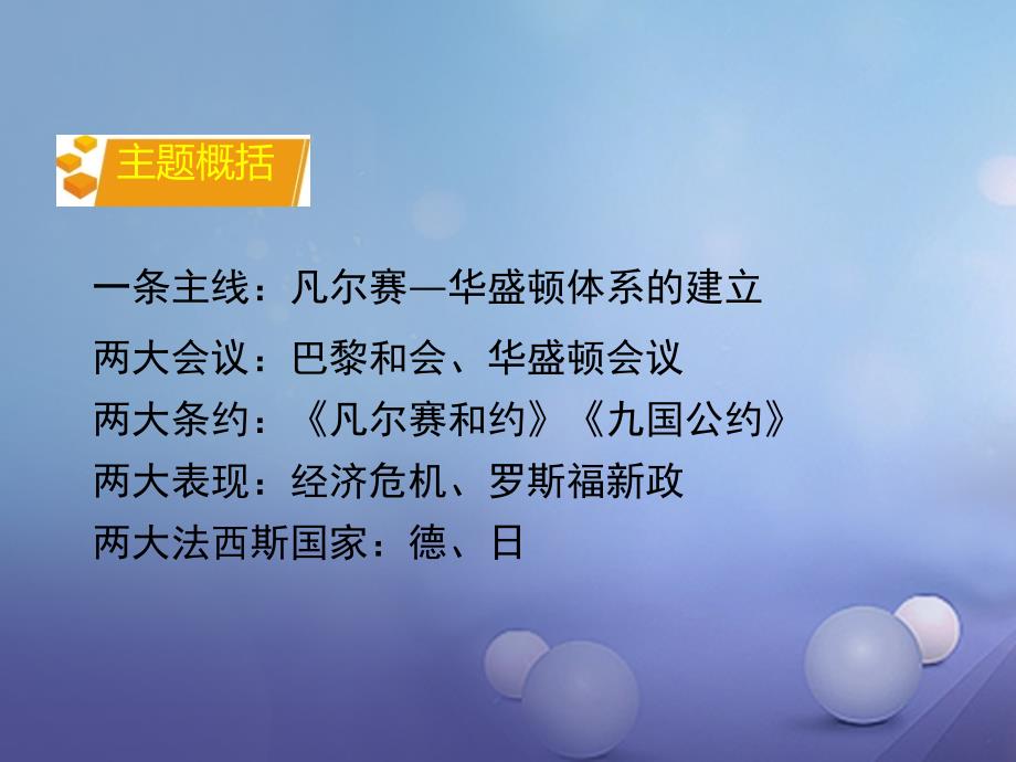 湖南省2017中考历史 教材知识梳理 模块六 世界现代史 第二单元 凡尔赛—华盛顿体系下的东西方世界课件 岳麓版_第3页