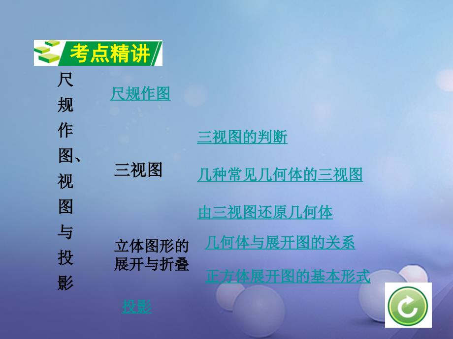 江苏省2017年中考数学 第一部分 考点研究复习 第七章 图形的变化 第29课时 尺规作图、视图与投影课件_第2页