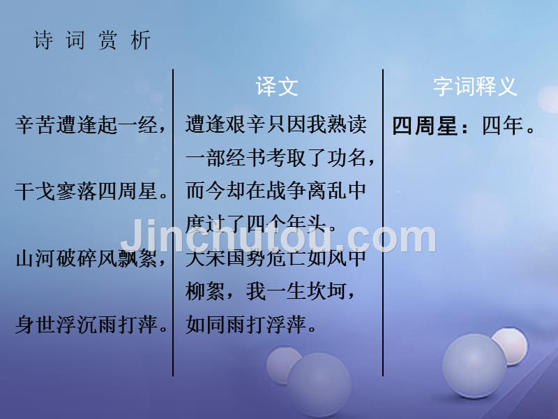 广东省2017年中考语文 古诗文必考必练 第三部分 八下 过零丁洋课件_第3页