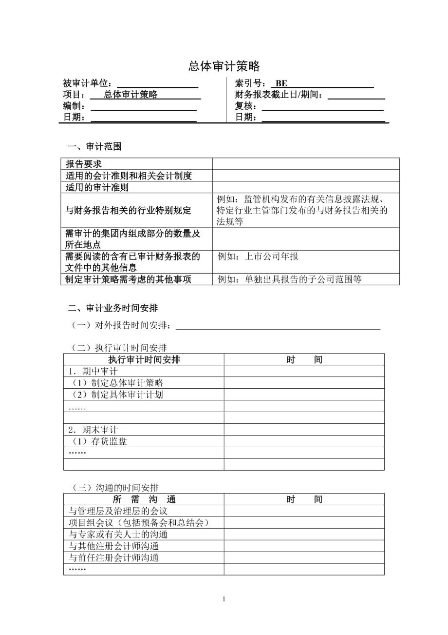 （战略管理）2-5-0总体审计策略_第1页