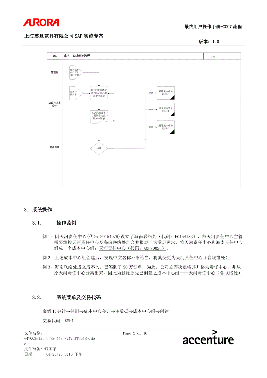 （流程管理）第三章CO成本中心组维护流程_第2页