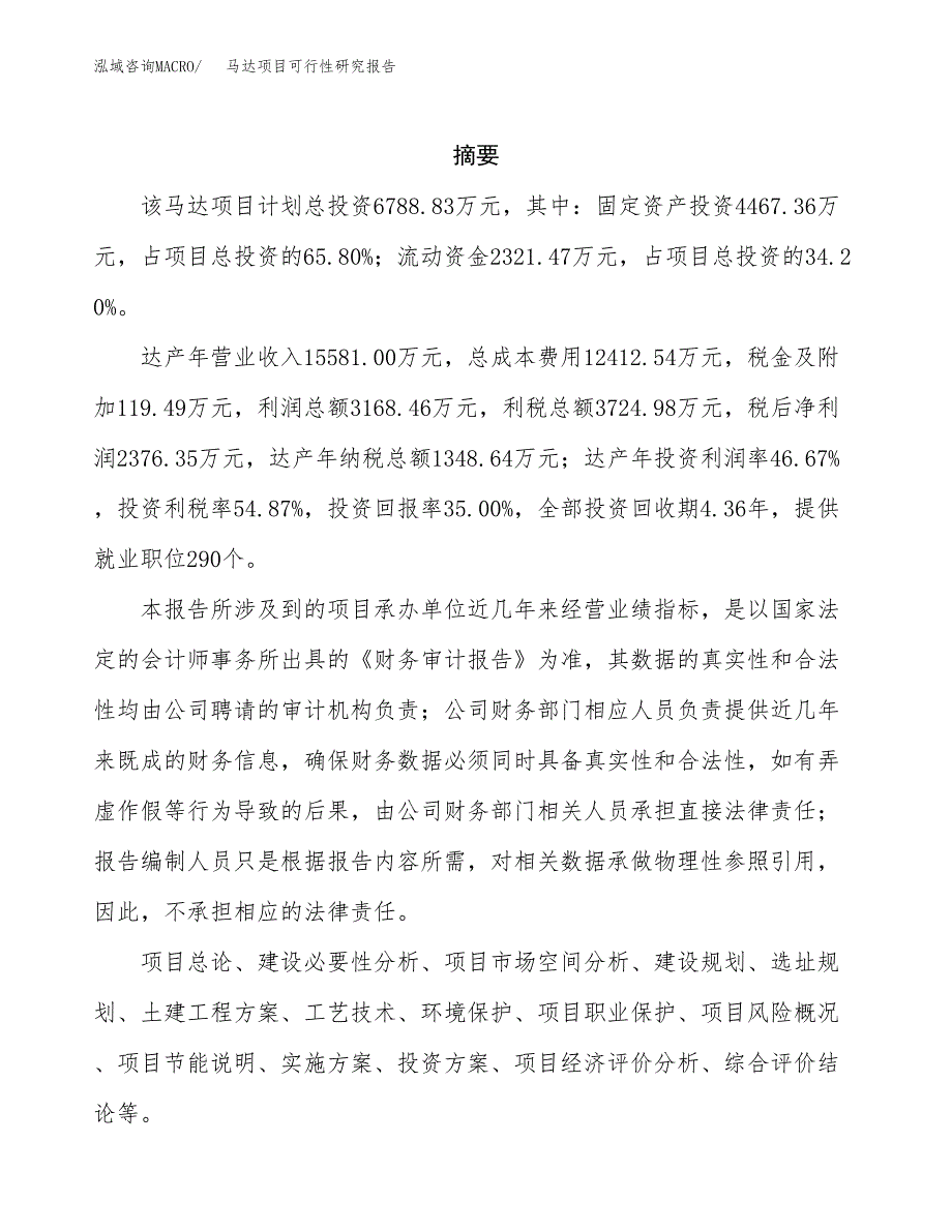 马达项目可行性研究报告建议书.docx_第2页