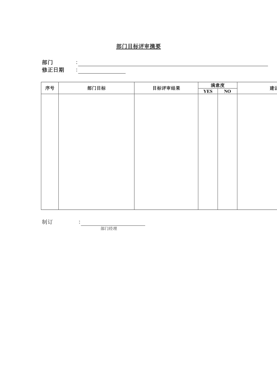 （目标管理）部门目标评审摘要_第1页