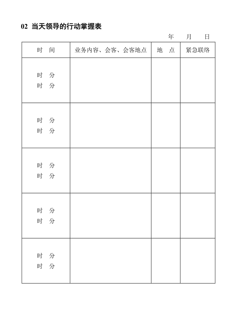 （领导管理技能）02当天领导的行动掌握表_第1页