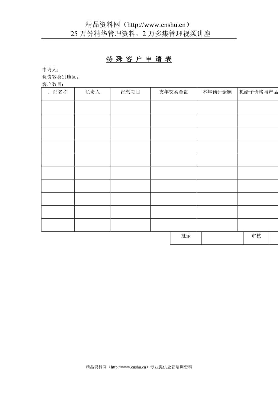 （客户管理）特殊客户申请表(1)(1)_第1页