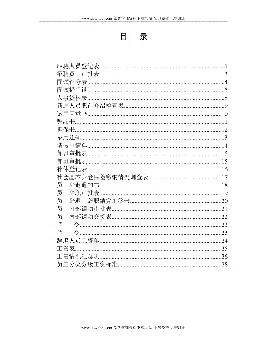 （人力资源套表）行政人事资料表格大全_第2页