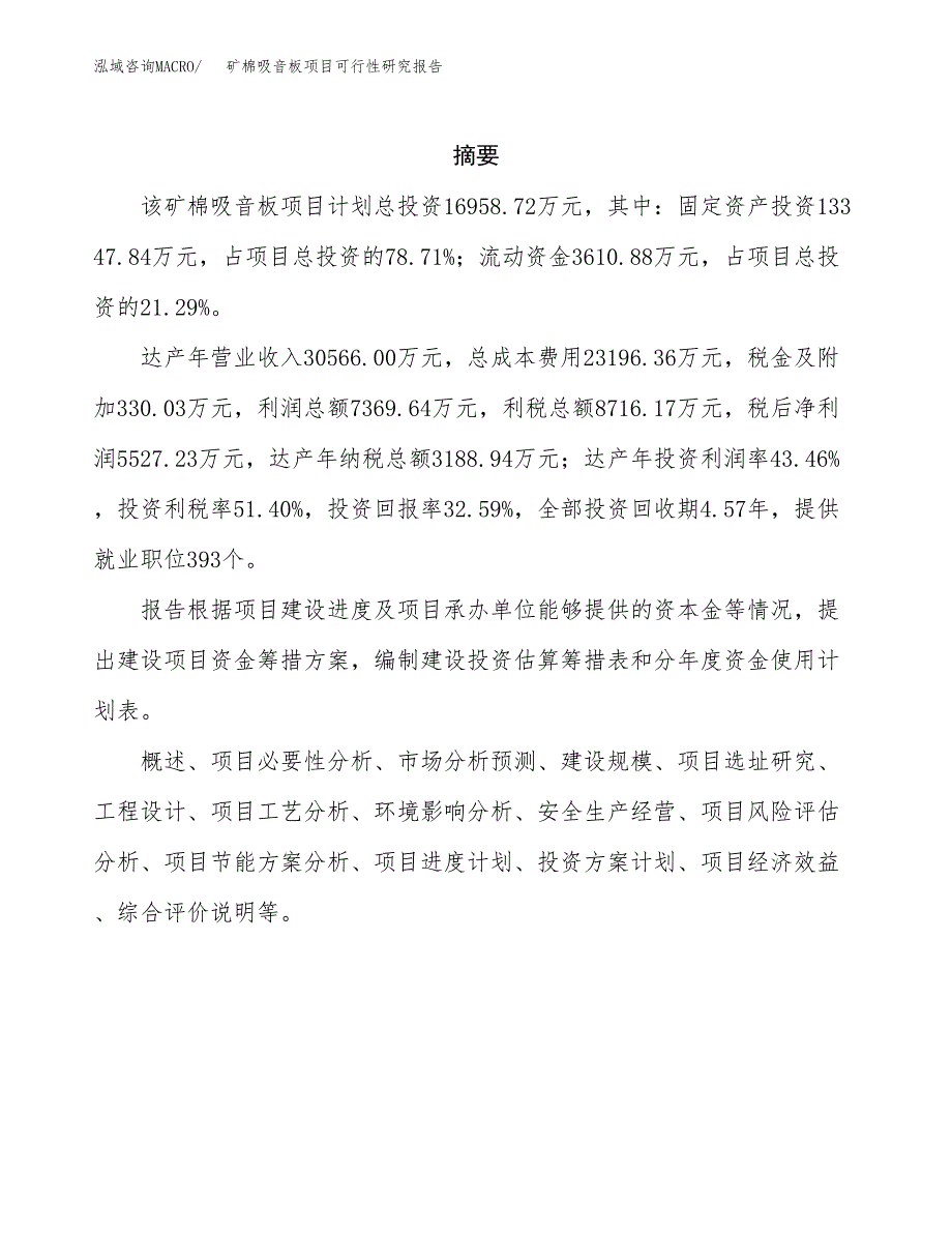 矿棉吸音板项目可行性研究报告建议书.docx_第2页