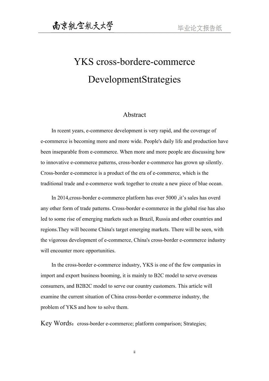 （发展战略）YKS公司跨境电子商务发展对策研究gg_第5页