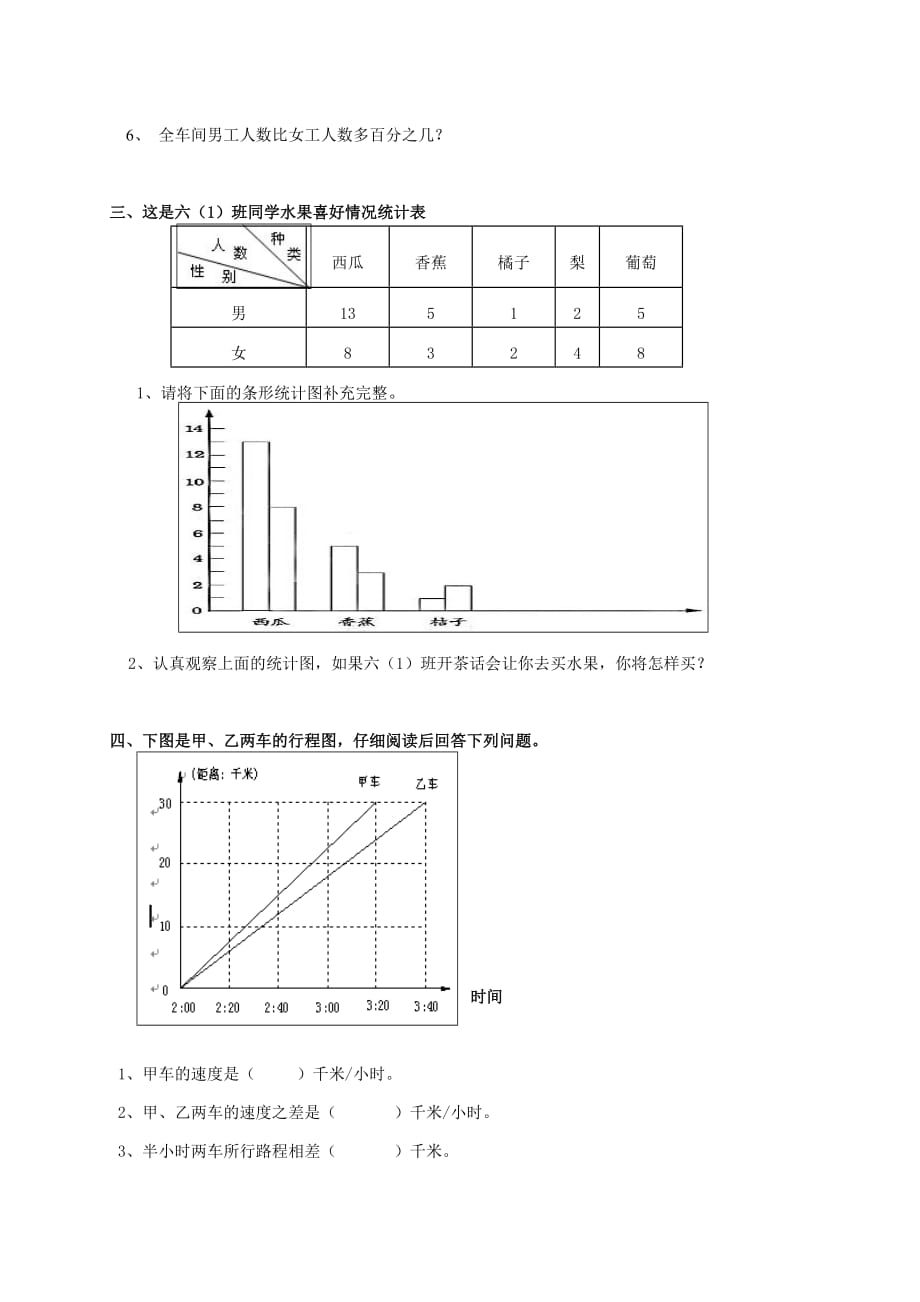 五年级下册数学单元测试题数据的表示和分析北师大版含答案_第2页