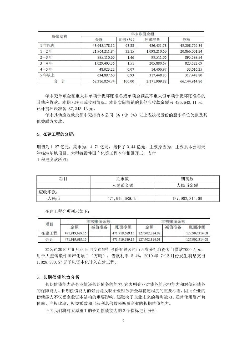 （财务报表管理）太原重工财务报表分析_第5页