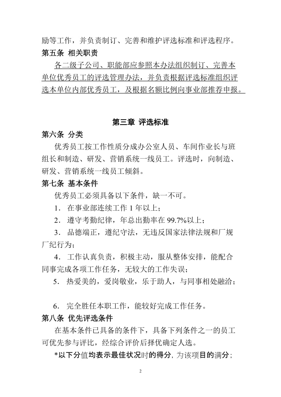 （人力资源管理）优秀员工评选人事管理知识办法(doc 10页)_第2页