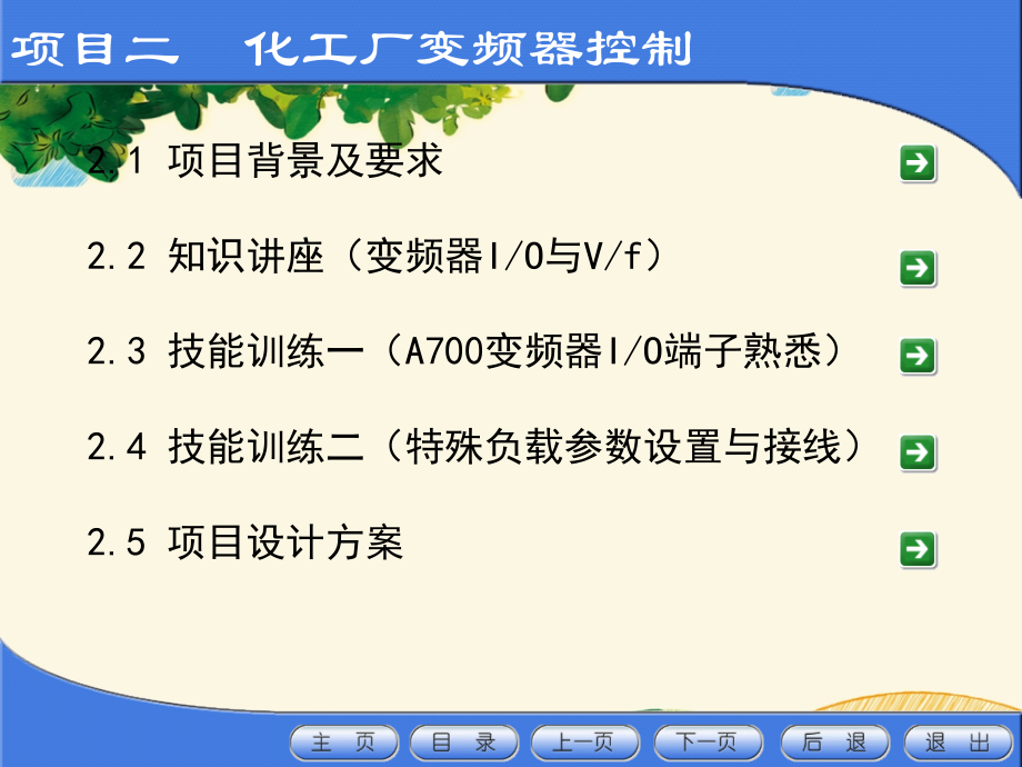 《变频器的控制技术》项目二化工厂泵和搅拌机变频控制_第2页