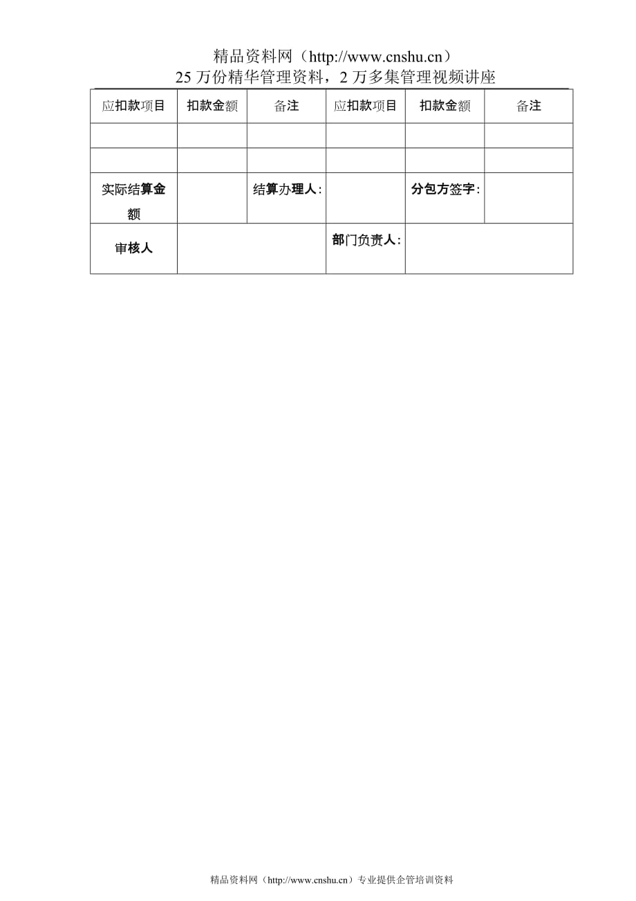 （售后服务）7.5.1-J01-05-F7工程服务分包费用结算表_第2页