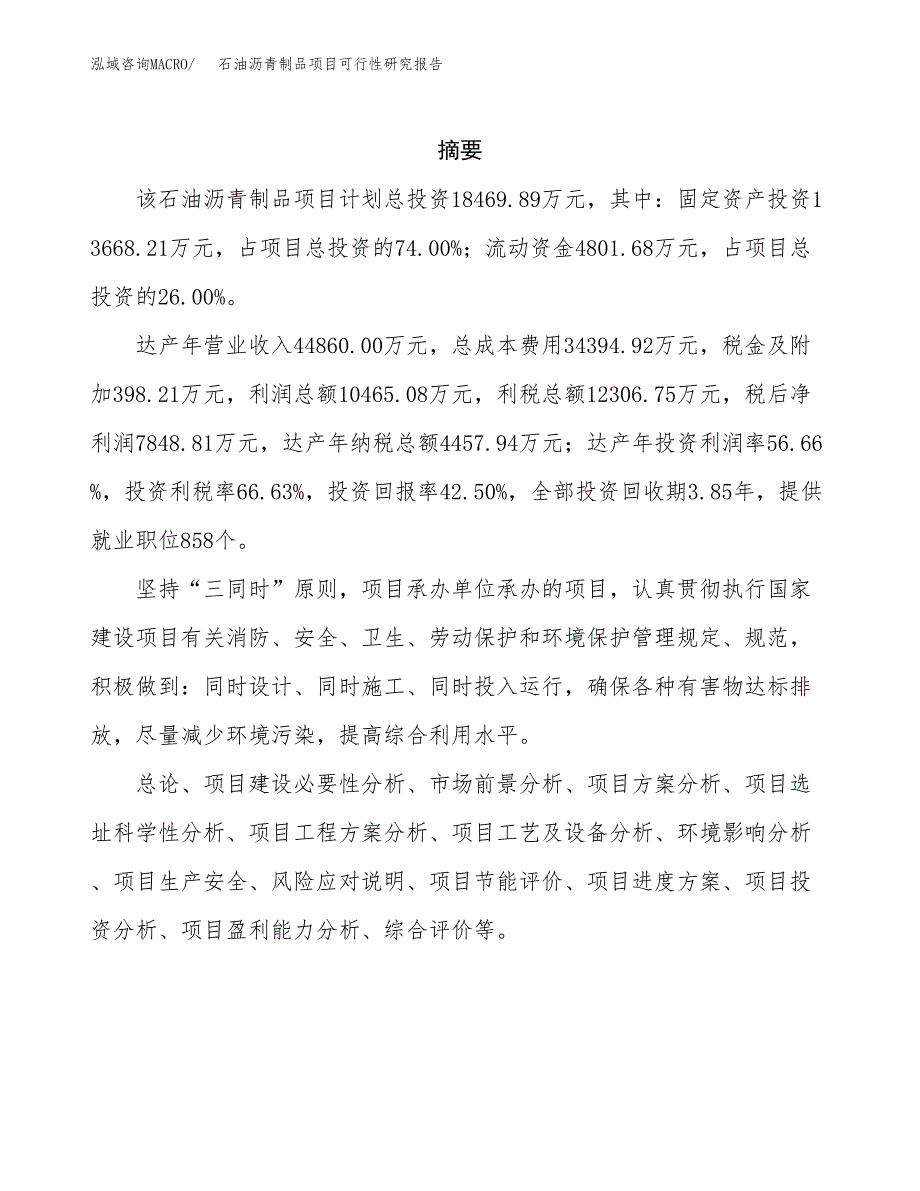 石油沥青制品项目可行性研究报告建议书.docx_第2页