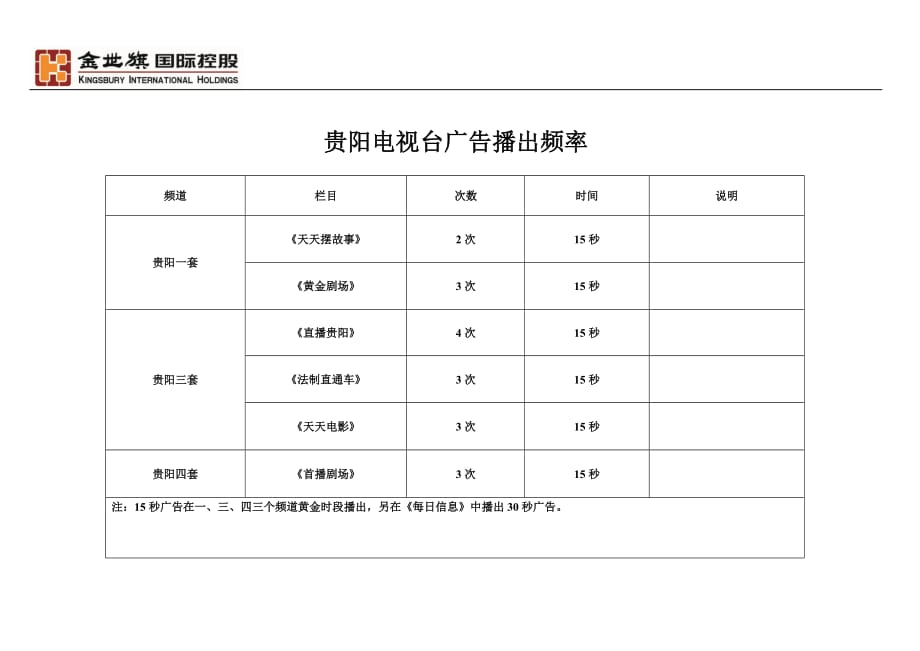 （广告传媒）贵阳电视台投放计划_第1页