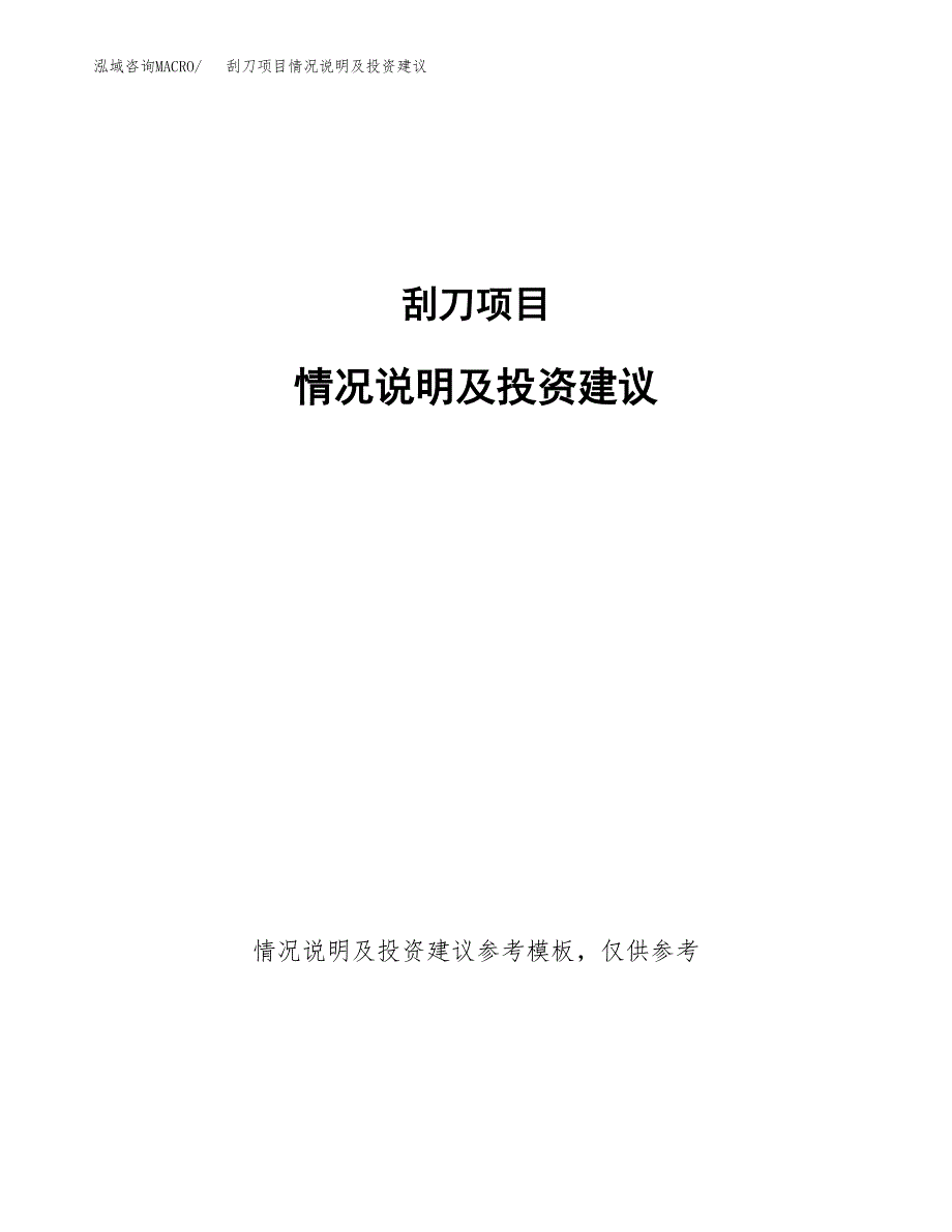 刮刀项目情况说明及投资建议.docx_第1页