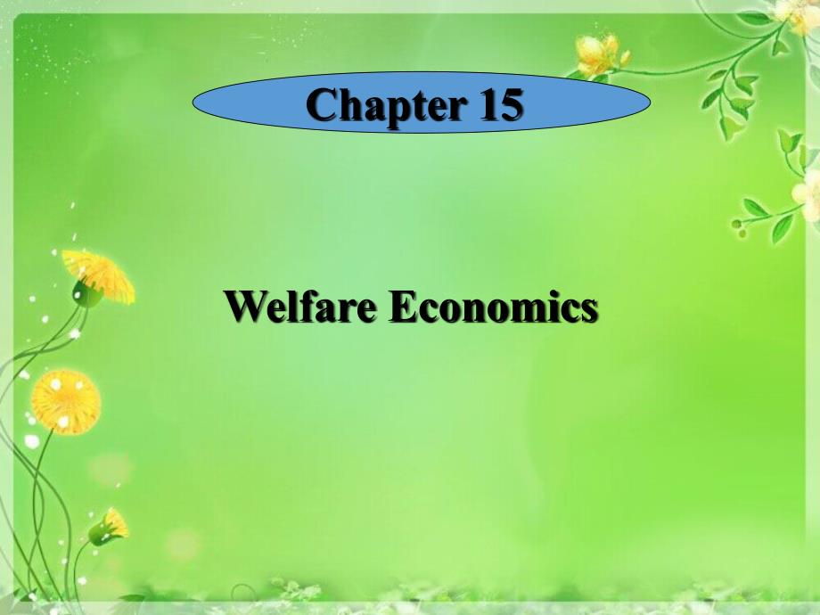 经济思想史英文课件教学版-Chapter 15 Welfare Economics_第1页
