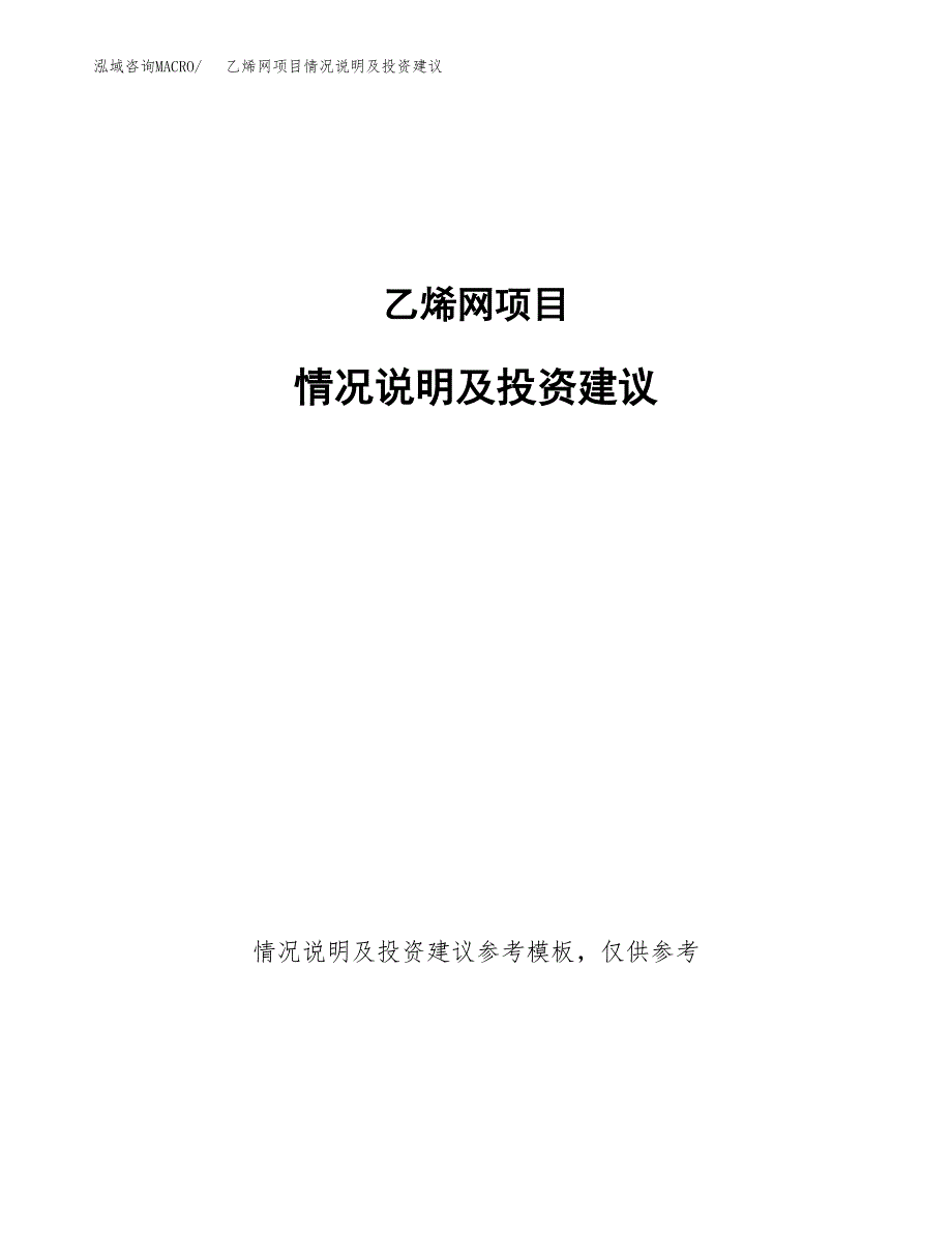 乙烯网项目情况说明及投资建议.docx_第1页