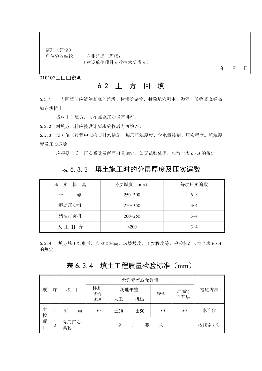 （建筑工程质量）土方回填工程检验批质量验收记录_第2页