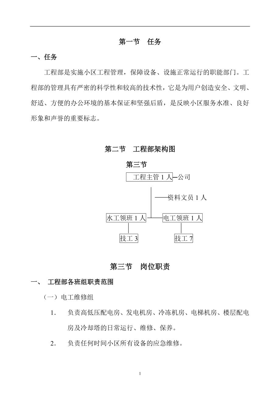 （企业管理手册）知名物业工程部管理运行手册大全_第1页