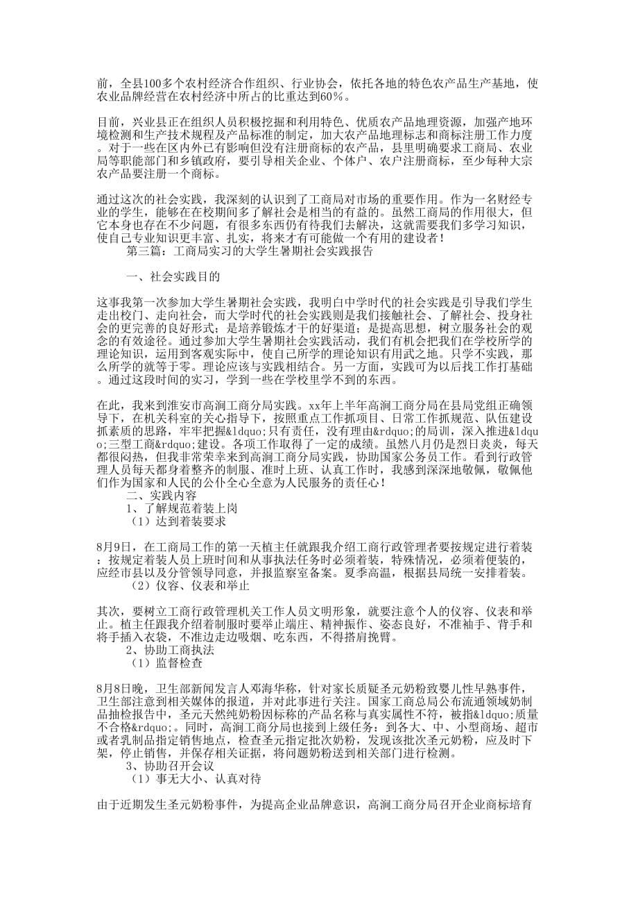 工商局暑期社会实践报告(精 选多篇)_第5页