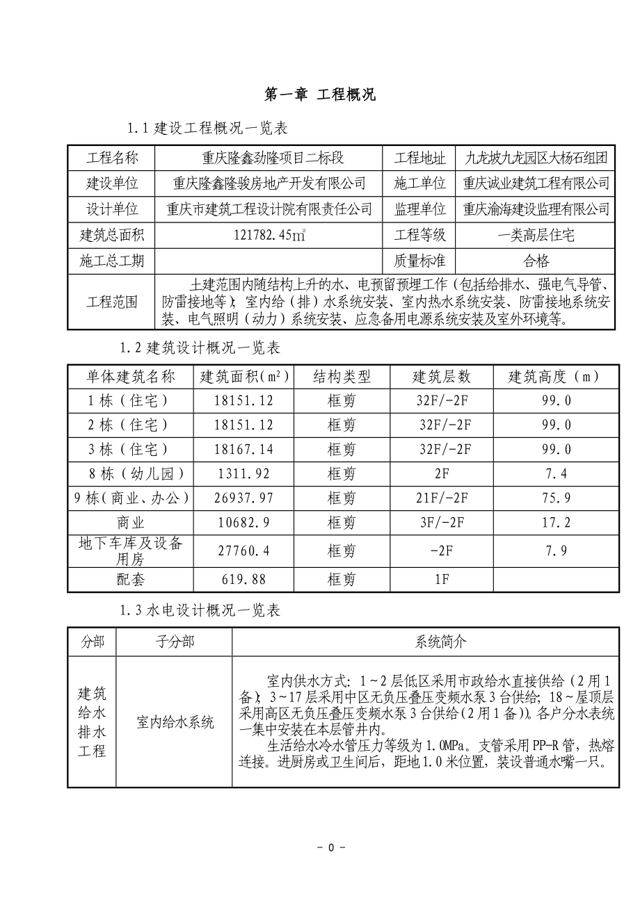 （建筑工程管理）隆鑫水电安装施工方案_第1页