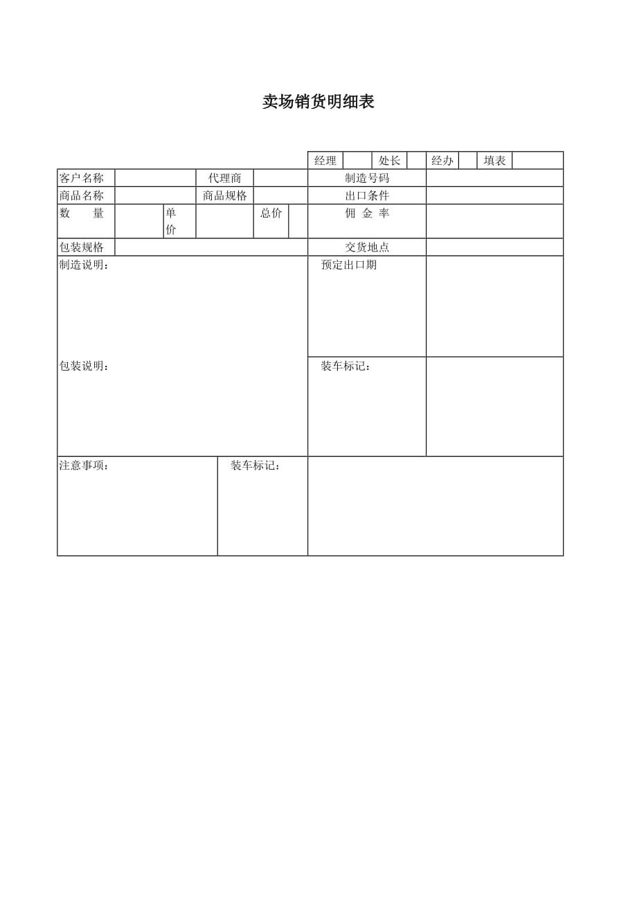 （店铺管理）卖场销货明细表_第1页