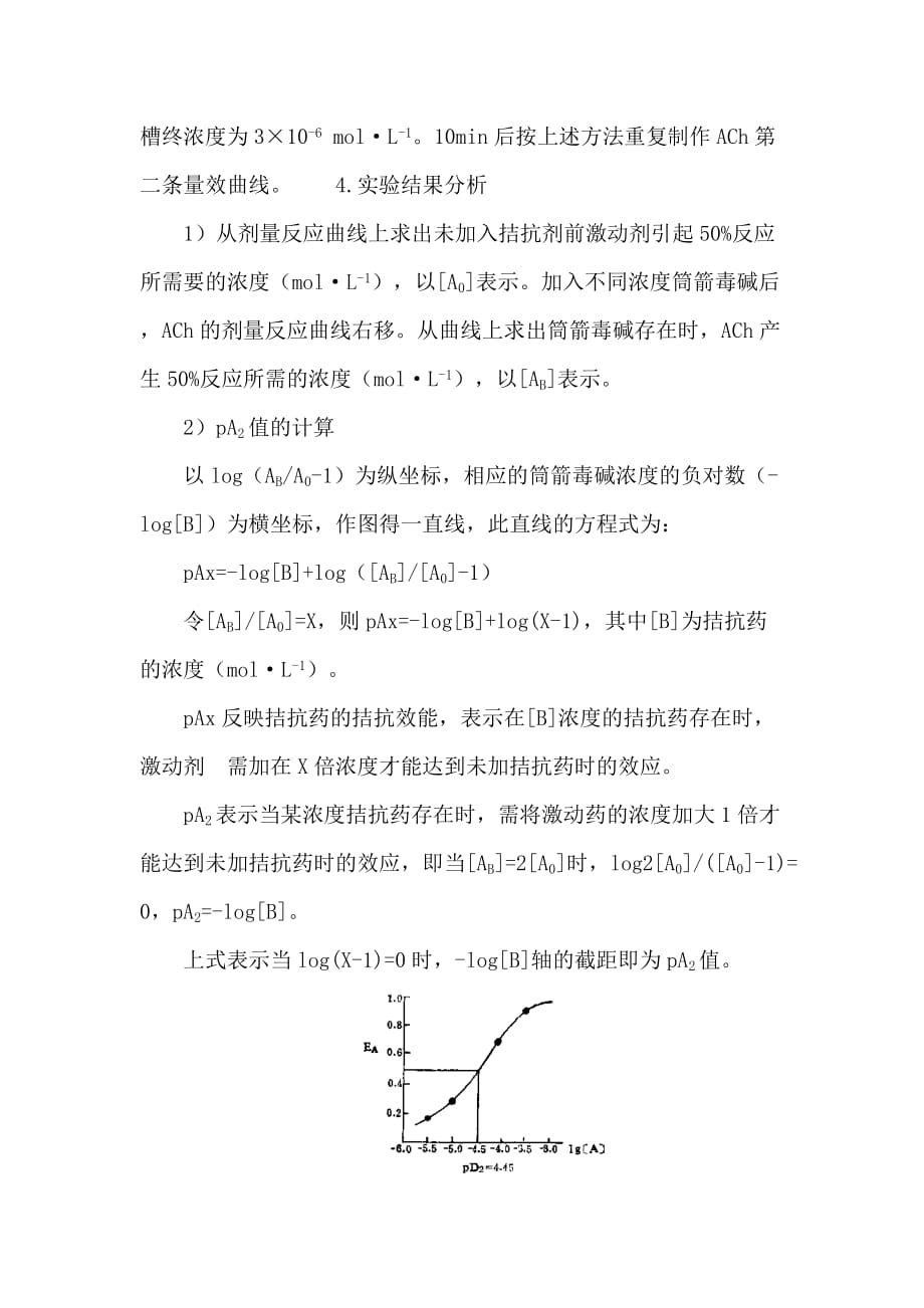 （医疗药品管理）药物量效曲线及竞争性拮抗剂的A的测定_第4页