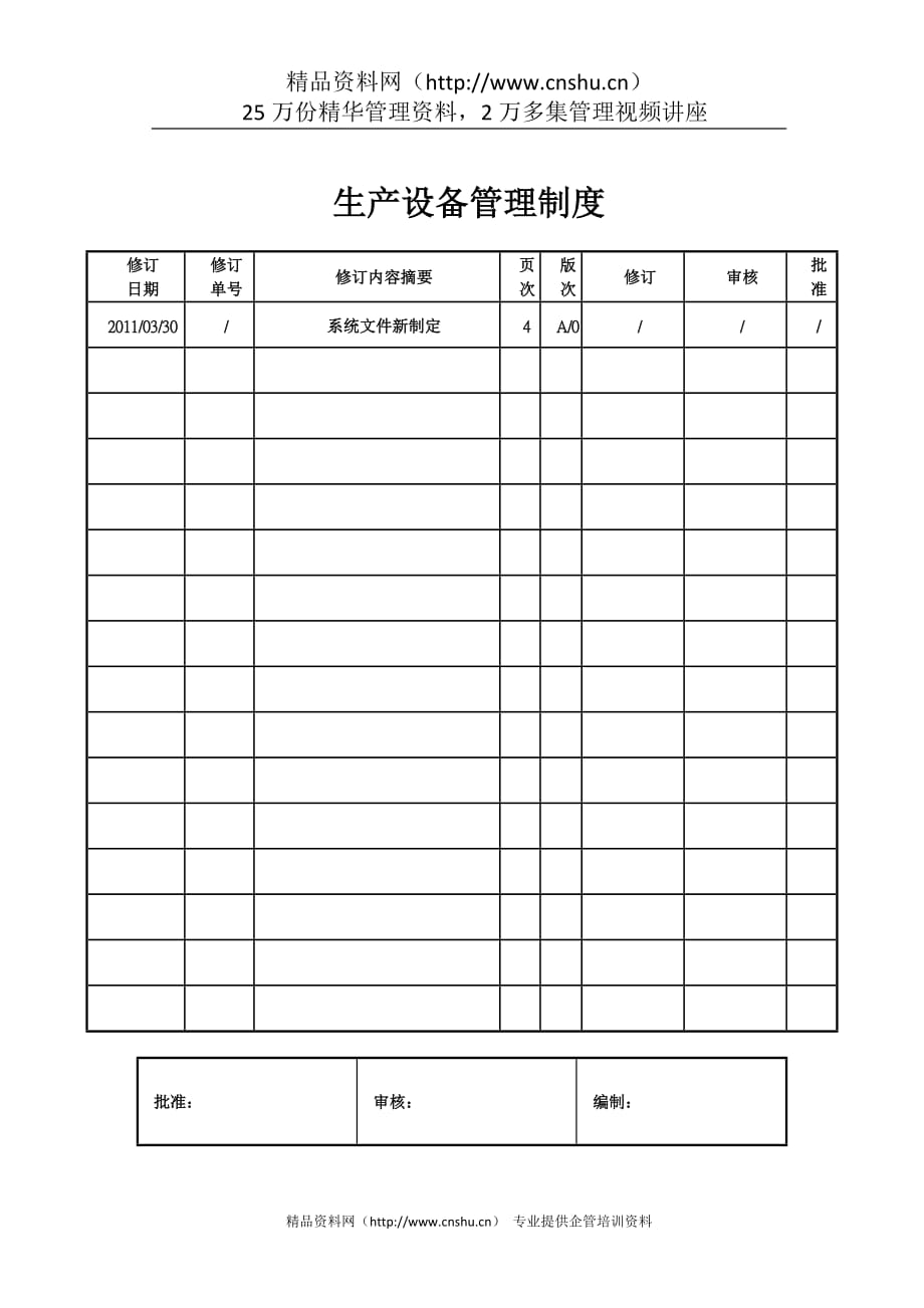 （管理制度）污水处理厂生产设备管理制度_第1页