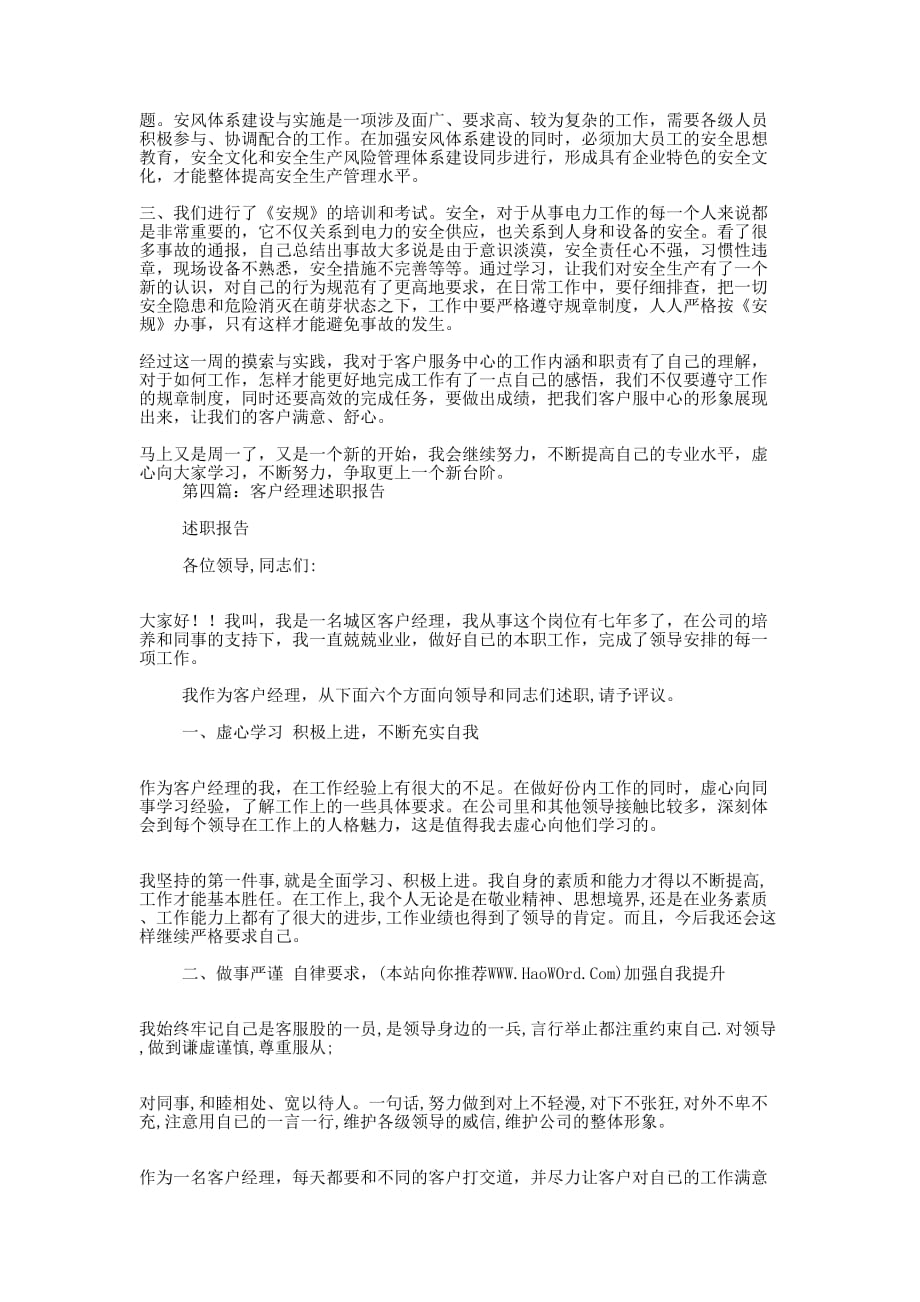 个贷客户经理 见习报告_第3页