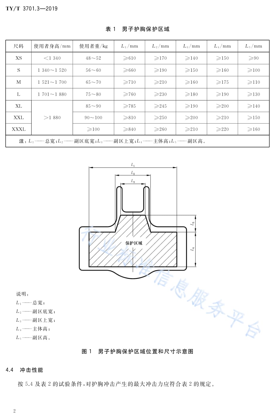 搏击运动护具使用要求与试验方法 第3部分：男子护胸 TY_T 3701.3-2019_第4页