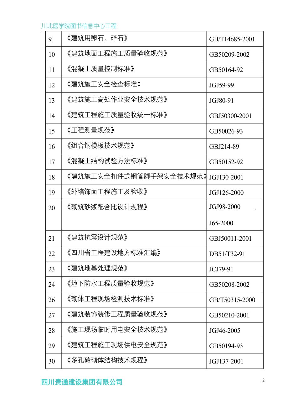 （建筑工程设计）川北医学院图书信息中心工程施工组织设计_第3页