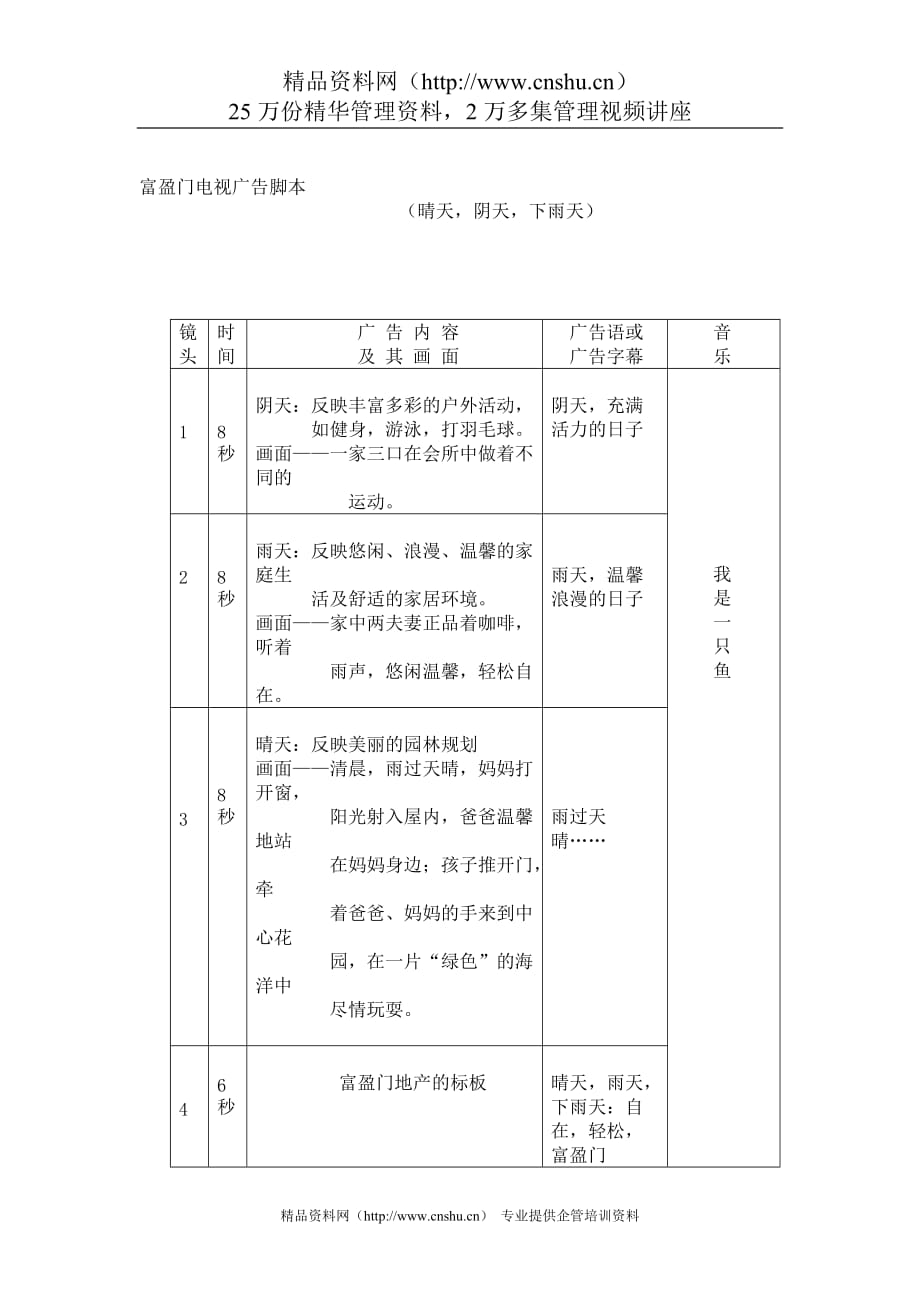 （广告传媒）富瑰园电视广告脚本_第2页