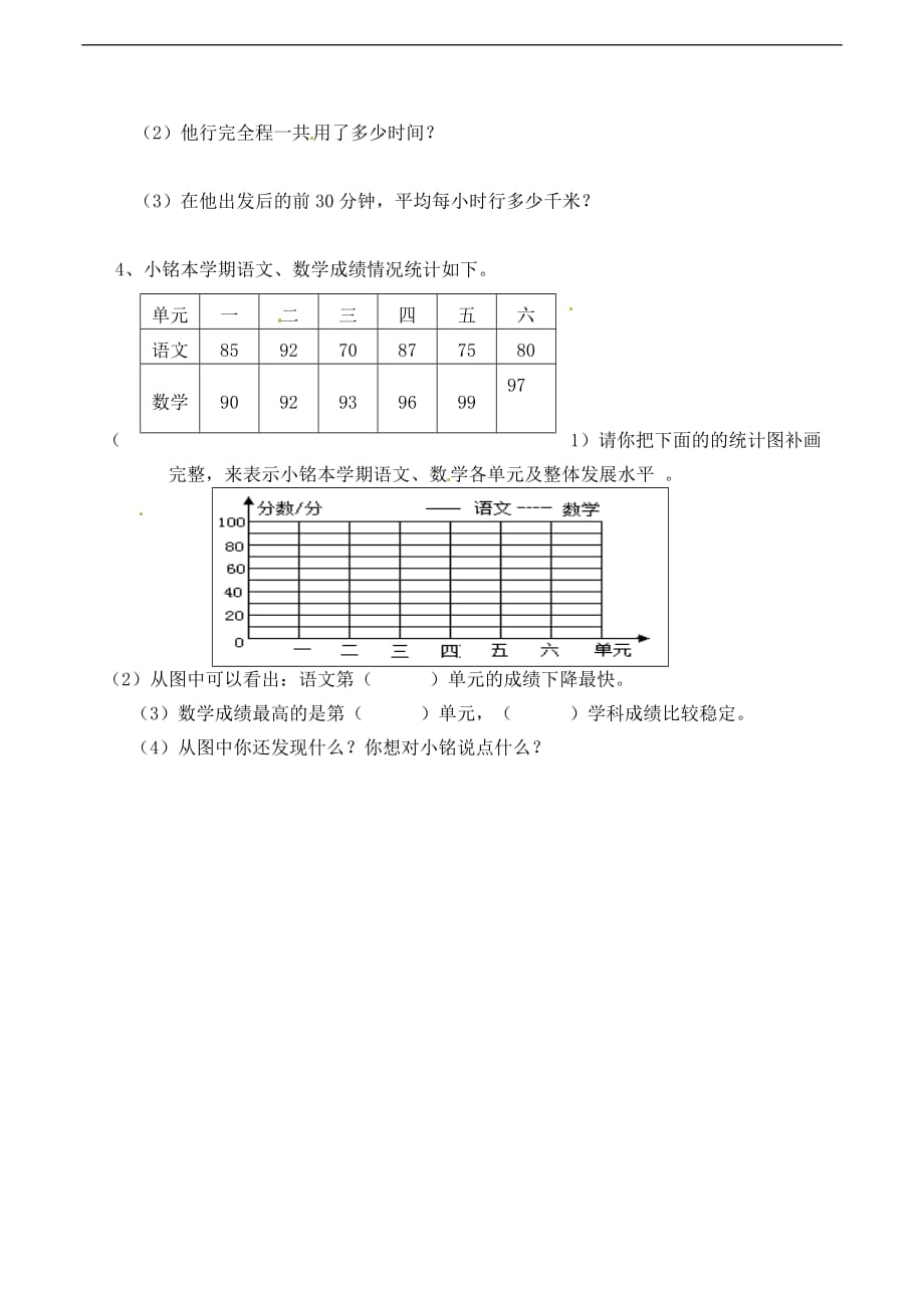 五年级下册数学一课一练折线统计图4西师大版_第2页