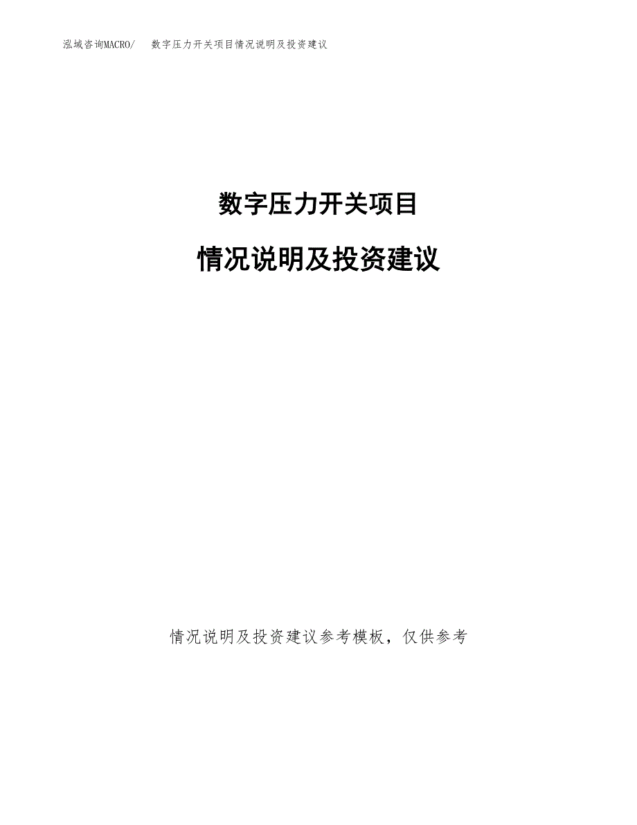 数字压力开关项目情况说明及投资建议.docx_第1页