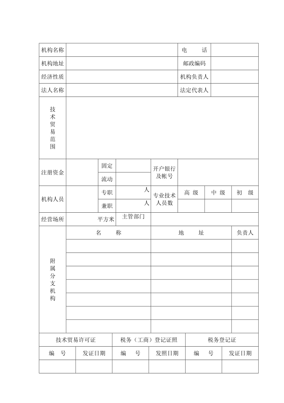 （技术套表）技术贸易许可证审批表_第2页