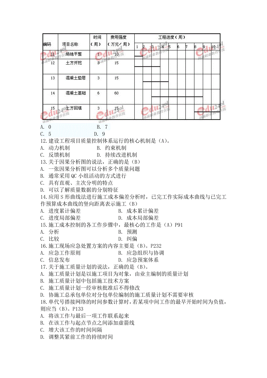 （项目管理）年一级建造师考试项目管理真题完整版_第2页