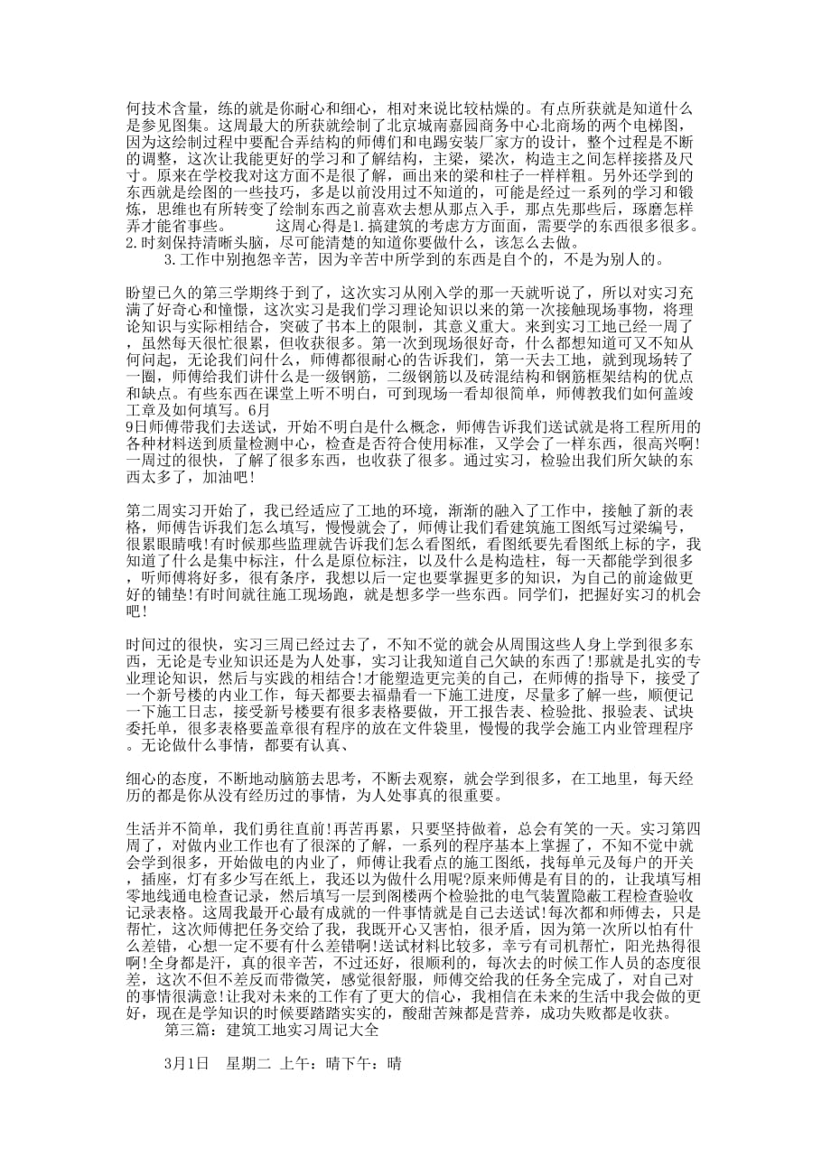 大学生建筑实习周记(精 选多篇)_第4页