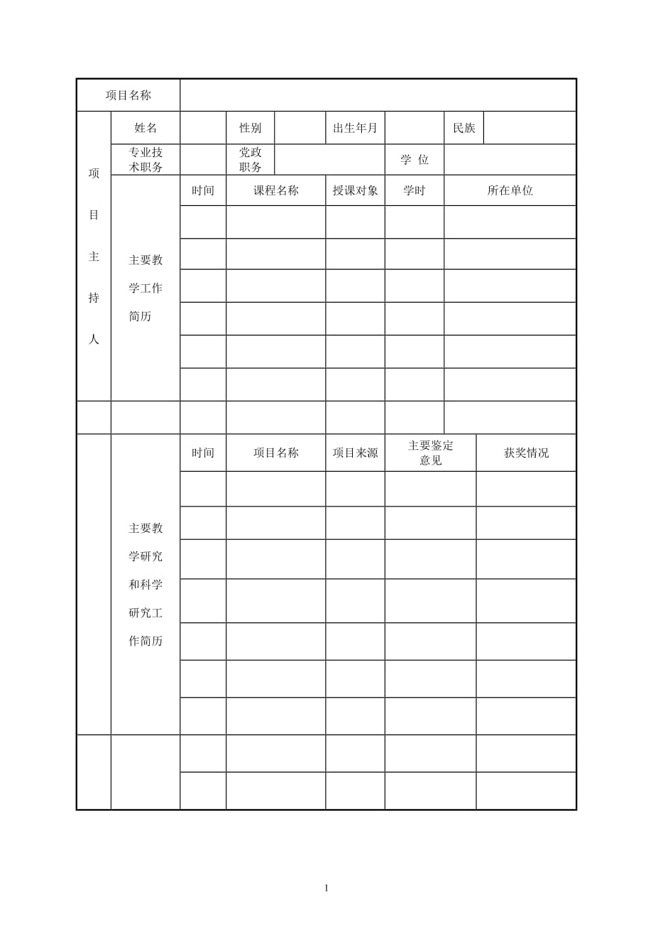 （项目管理）潍坊学院教研项目立项申请书_第2页