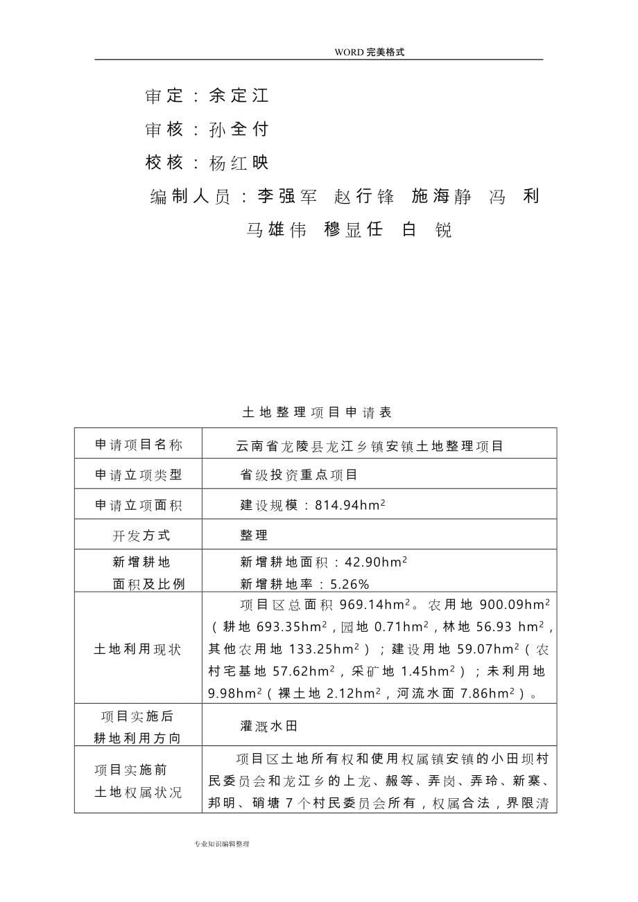 2008年云南龙陵县龙江乡镇安镇土地整理项目可行性实施报告[96页]_第5页