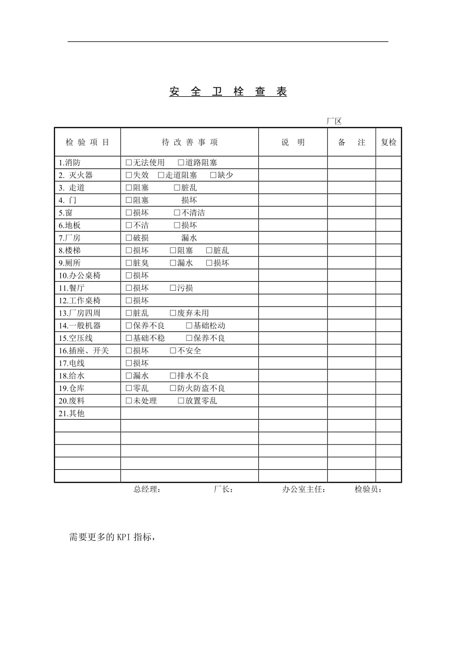 （安全管理套表）安全卫栓查表_第1页