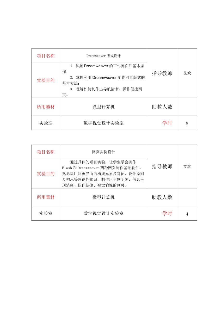 （项目管理）网设计实验项目教学大纲网设计实验项目_第3页