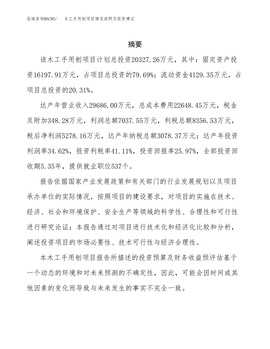 木工手用刨项目情况说明及投资建议.docx_第2页