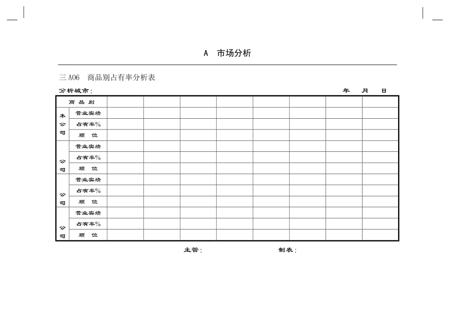 （销售管理）企业管理表格营销管理A横表格_第1页