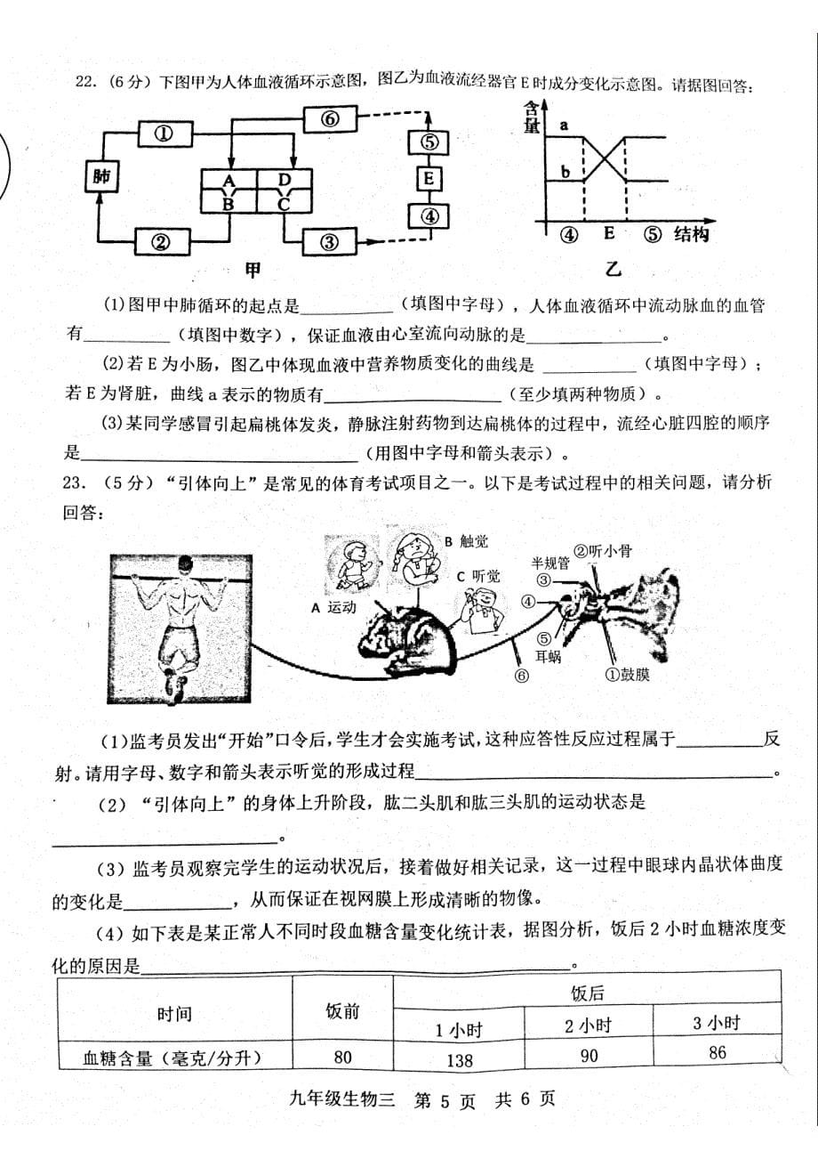 山东省菏泽市牡丹区牡丹中学2018届九年级学业水平模拟生物试题（三PDF版 )_8008785.pdf_第5页