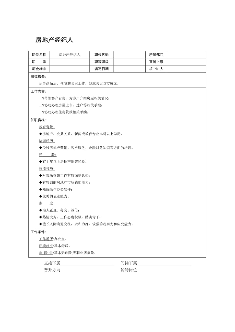 （岗位职责）房地产经纪人岗位职责_第1页