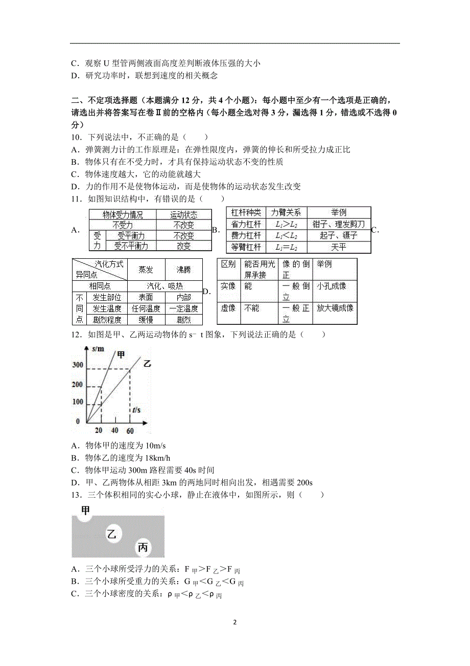 山东省青岛市2016年中考物理模拟试卷（1）（解析版）_5690665.doc_第2页